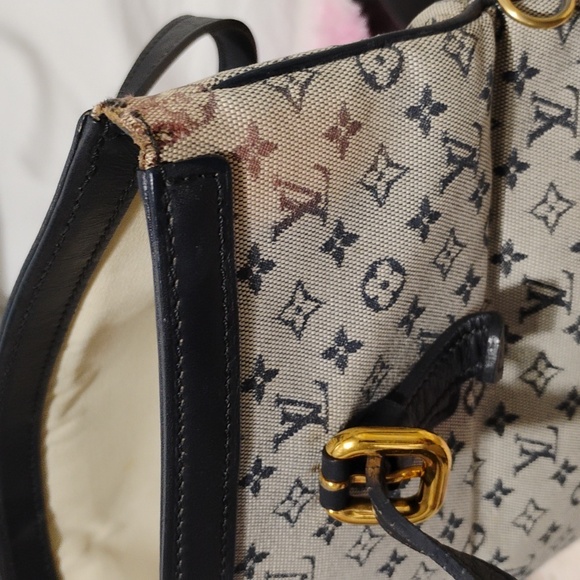 FLASH SALE! Auth Louis Vuitton Denim Francoise 2 Way Mini Lin Shoulder/Handbag - Picture 13 of 16